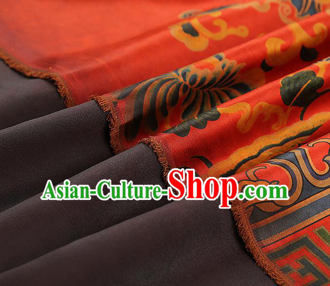 China Silk Fabric Traditional Red Brocade Asian Cheongsam Gambiered Guangdong Gauze