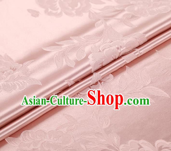 Asian Cheongsam Gambiered Guangdong Gauze China Jacquard Silk Fabric Traditional Pink Brocade