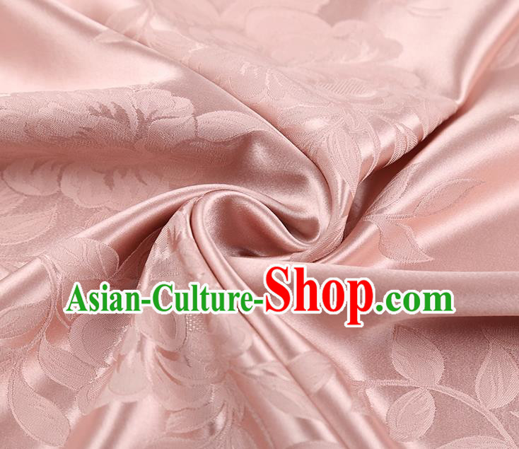 Asian Cheongsam Gambiered Guangdong Gauze China Jacquard Silk Fabric Traditional Pink Brocade