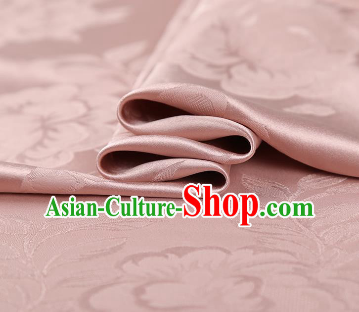 Asian Cheongsam Gambiered Guangdong Gauze China Jacquard Silk Fabric Traditional Pink Brocade
