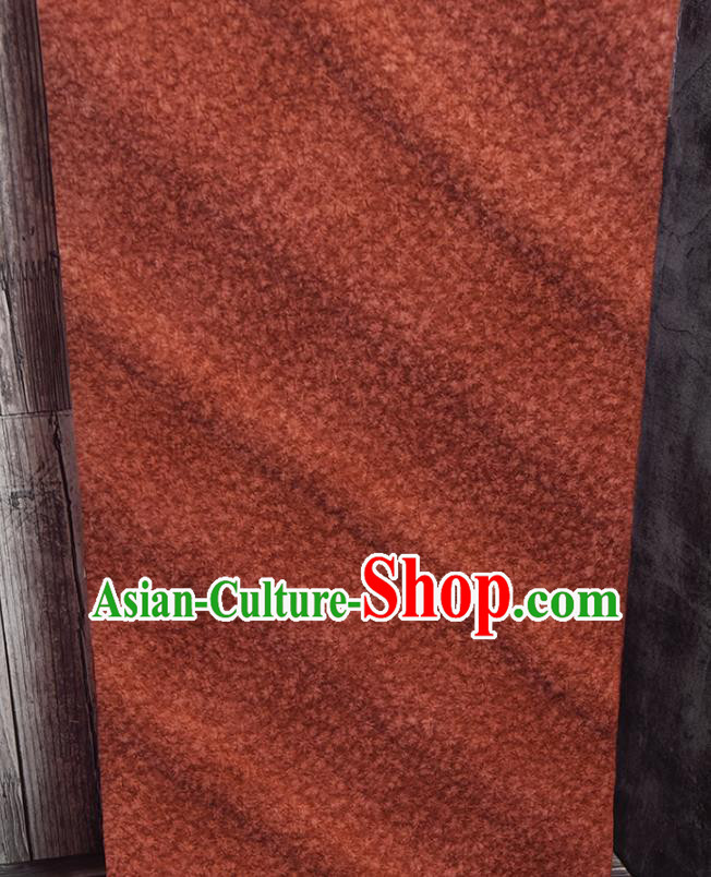 Traditional Japanese Haori Pure Silk Fabric Asian Japan Kimono Brownish Red Brocade Material
