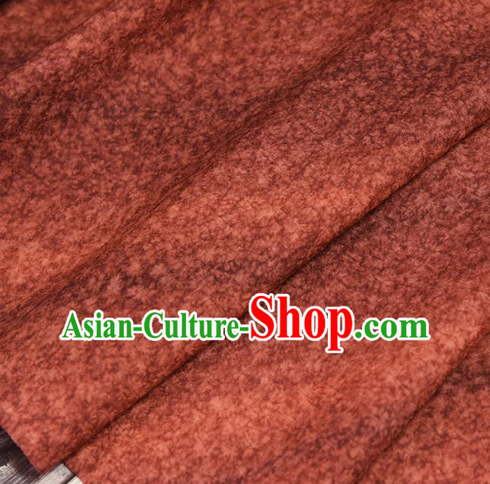 Traditional Japanese Haori Pure Silk Fabric Asian Japan Kimono Brownish Red Brocade Material