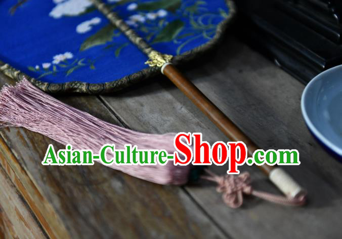 Traditional Chinese Blue Silk Fan China Classical Dace Fan Handmade Palace Fan