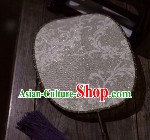 China Traditional Beige Silk Fan Ancient Ming Dynasty Court Fan Handmade Princess Palace Fan