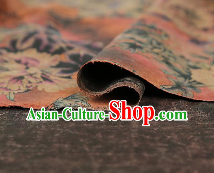 China Classical Qipao Dress Tapestry Traditional Peony Pattern Silk Fabric Brocade
