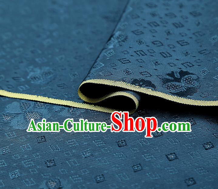 China Traditional Tang Suit Navy Brocade Drapery Classical Cheongsam Silk Fabric