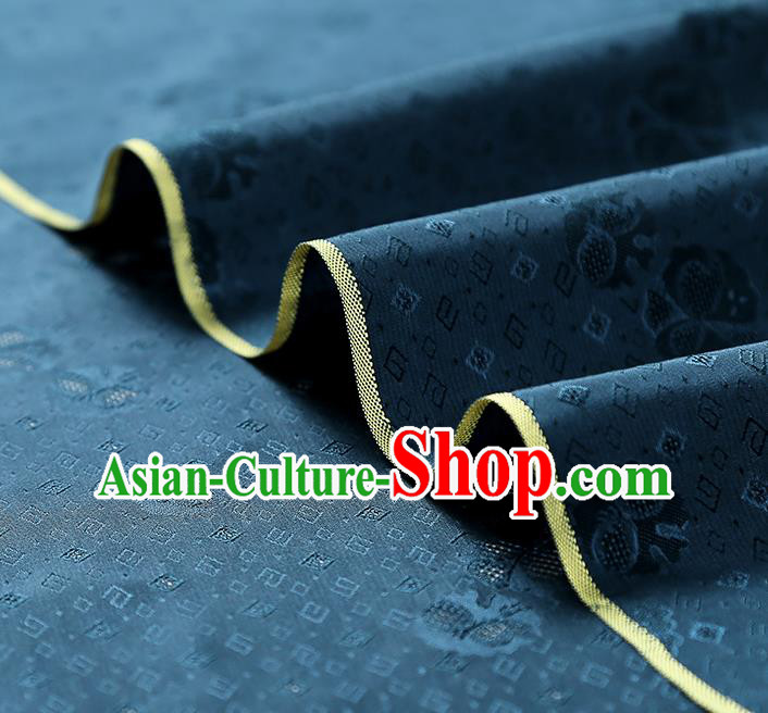 China Traditional Tang Suit Navy Brocade Drapery Classical Cheongsam Silk Fabric
