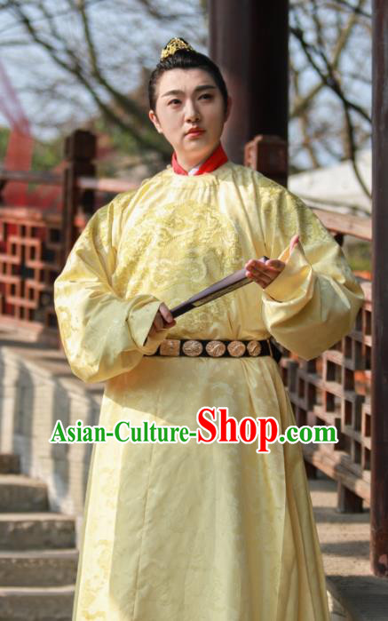 Ancient Chinese Emperor Embroidered Costume Traditional Ming Dynasty Royal King Historical Clothing for Men