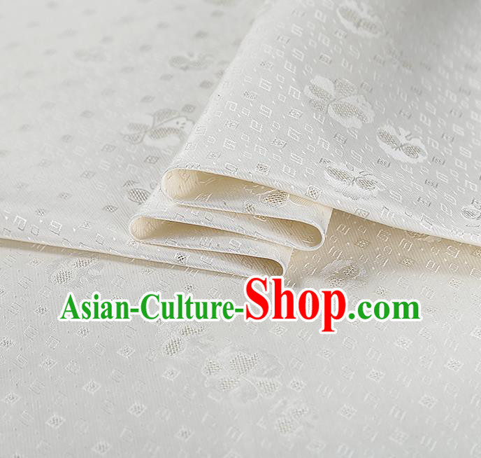 China Classical Cheongsam White Silk Fabric Traditional Tang Suit Brocade Drapery