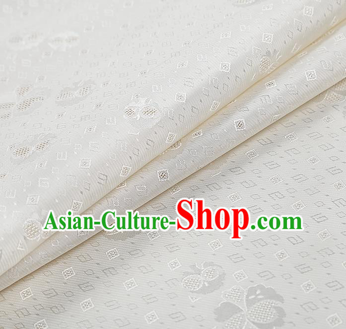 China Classical Cheongsam White Silk Fabric Traditional Tang Suit Brocade Drapery