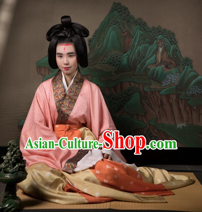 China Traditional Jin Dynasty Court Beauty Historical Costumes Ancient Imperial Consort Hanfu Dress Clothing