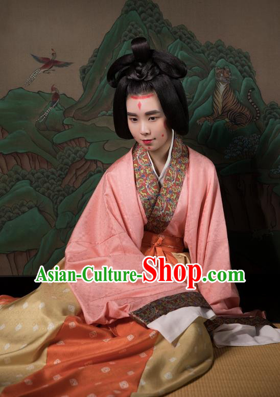 China Traditional Jin Dynasty Court Beauty Historical Costumes Ancient Imperial Consort Hanfu Dress Clothing