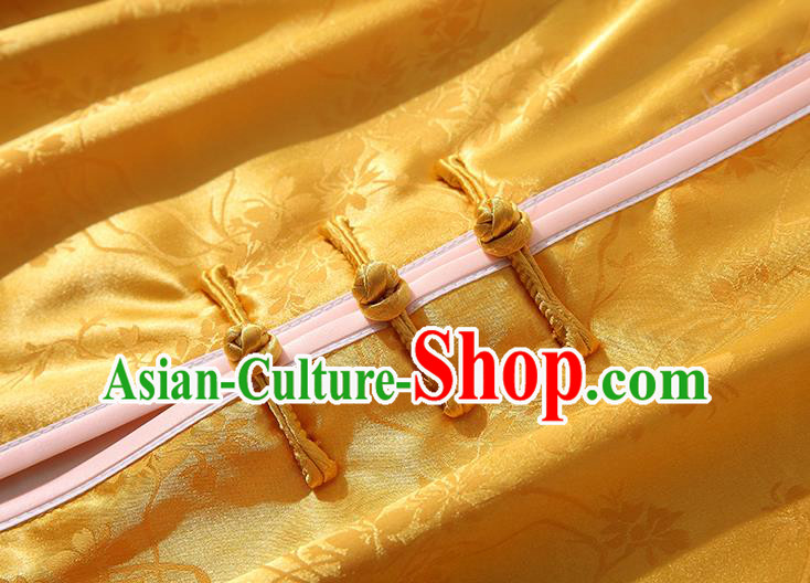 Asian Chinese Classical Yellow Cheongsam Traditional Tang Suit Qipao Dress National Woman ClothingAsian Chinese Classical Yellow Cheongsam Traditional Tang Suit Qipao Dress National Woman Clothing