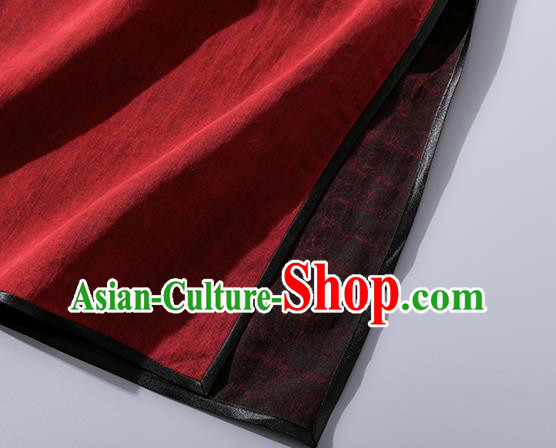 Asian Chinese Classical Silk Cheongsam Clothing Traditional Dark Red Long Qipao Dress