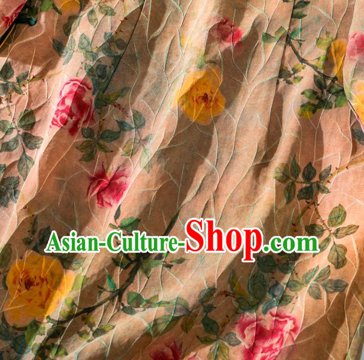 Asian Chinese Classical Silk Cheongsam National Shanghai Beauty Clothing Traditional Ginger Qipao Dress