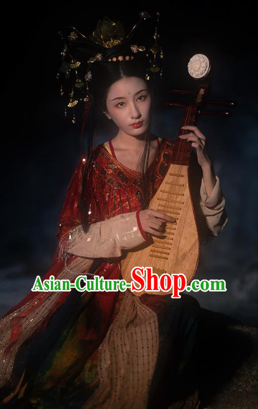 Traditional Chinese Tang Dynasty Palace Princess Historical Costume Ancient Court Lady Hanfu Dress