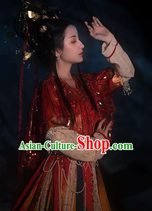 Traditional Chinese Tang Dynasty Palace Princess Historical Costume Ancient Court Lady Hanfu Dress