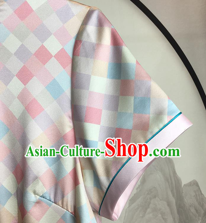 China Modern Silk Qipao Dress Traditional Cheongsam National Young Woman Clothing