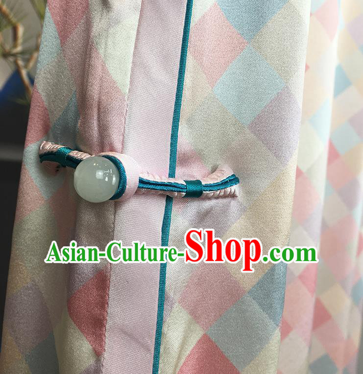 China Modern Silk Qipao Dress Traditional Cheongsam National Young Woman Clothing