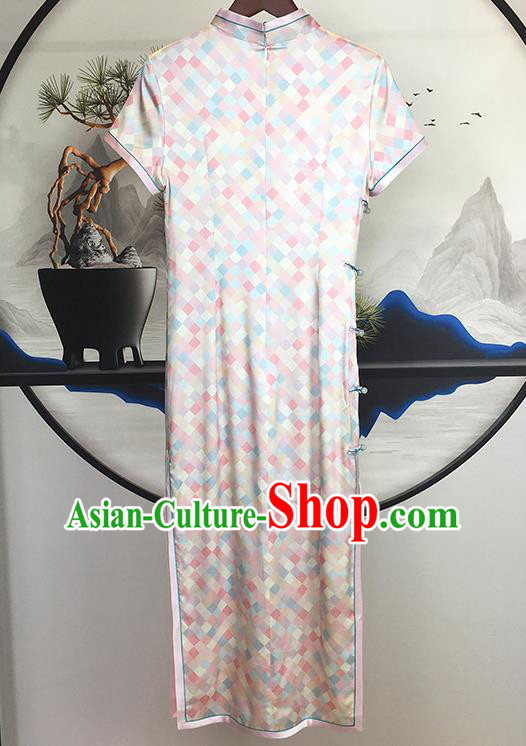 China Modern Silk Qipao Dress Traditional Cheongsam National Young Woman Clothing