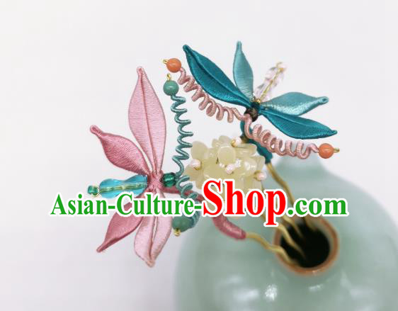 Chinese Handmade Silk Butterfly Hair Comb Traditional Hanfu Hair Accessories