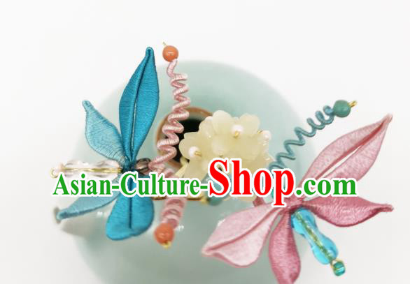 Chinese Handmade Silk Butterfly Hair Comb Traditional Hanfu Hair Accessories