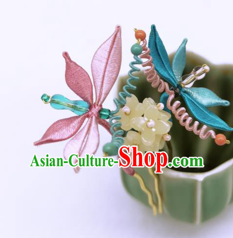 Chinese Handmade Silk Butterfly Hair Comb Traditional Hanfu Hair Accessories