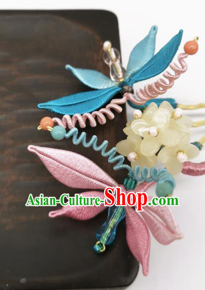 Chinese Handmade Silk Butterfly Hair Comb Traditional Hanfu Hair Accessories