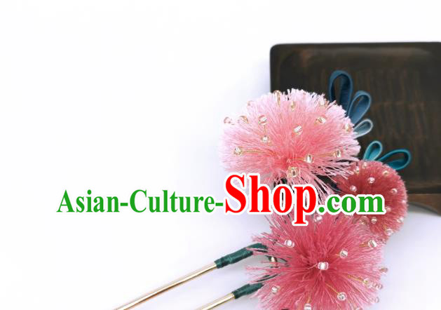 Chinese Traditional Song Dynasty Hanfu Hair Accessories Handmade Ancient Princess Albizia Flower Hairpin