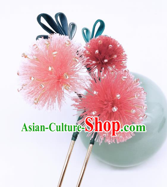 Chinese Traditional Song Dynasty Hanfu Hair Accessories Handmade Ancient Princess Albizia Flower Hairpin