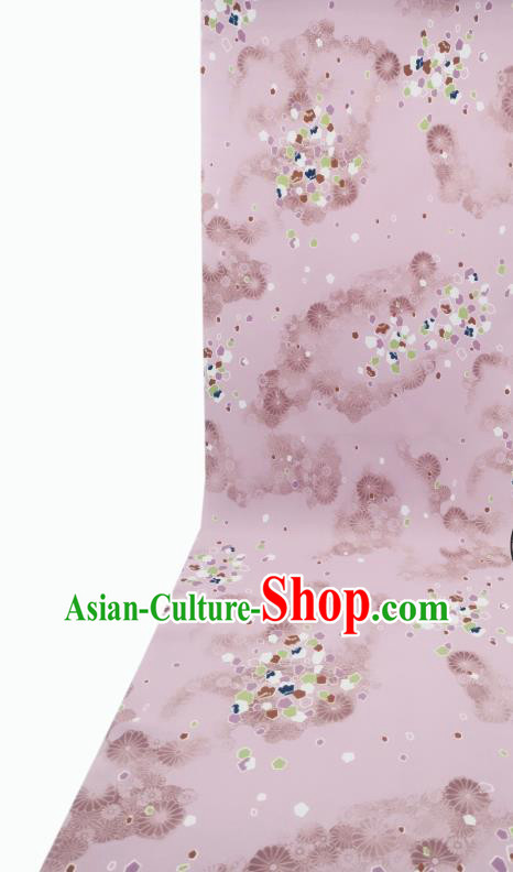 Japan Dress Brocade Japanese Kimono Lilac Silk Fabric Asian Traditional Cloth Drapery