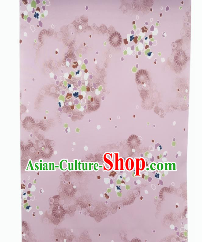 Japan Dress Brocade Japanese Kimono Lilac Silk Fabric Asian Traditional Cloth Drapery