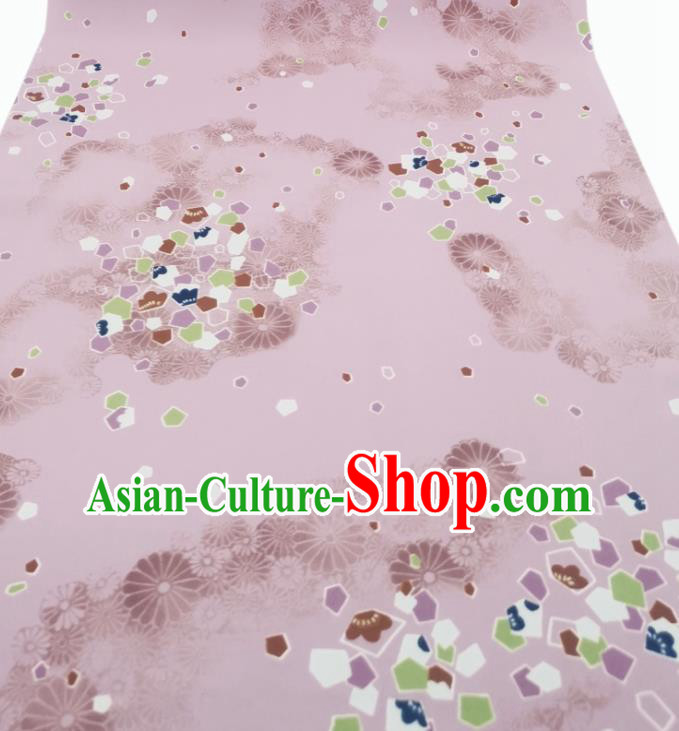 Japan Dress Brocade Japanese Kimono Lilac Silk Fabric Asian Traditional Cloth Drapery