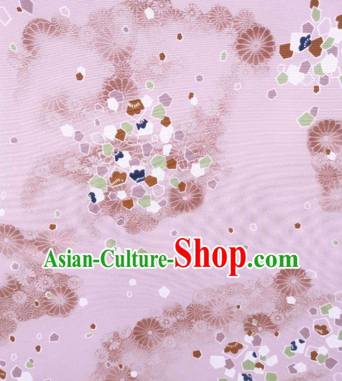 Japan Dress Brocade Japanese Kimono Lilac Silk Fabric Asian Traditional Cloth Drapery