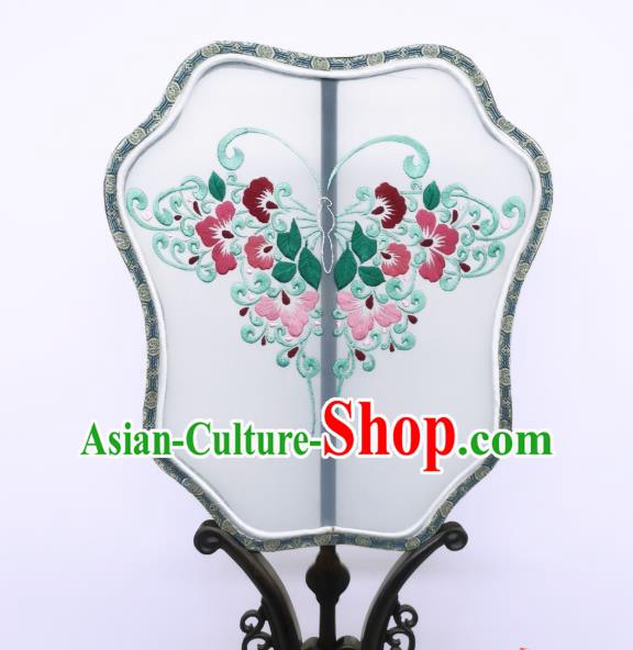 China Traditional Hanfu Fans Suzhou Embroidery Palace Fan Handmade Silk Fan