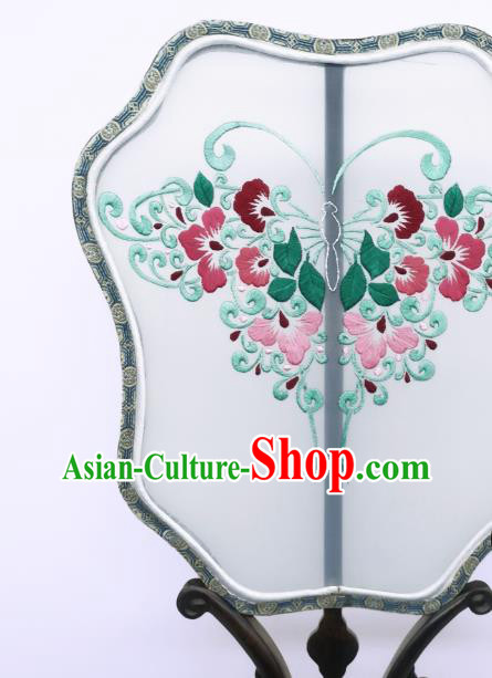 China Traditional Hanfu Fans Suzhou Embroidery Palace Fan Handmade Silk Fan