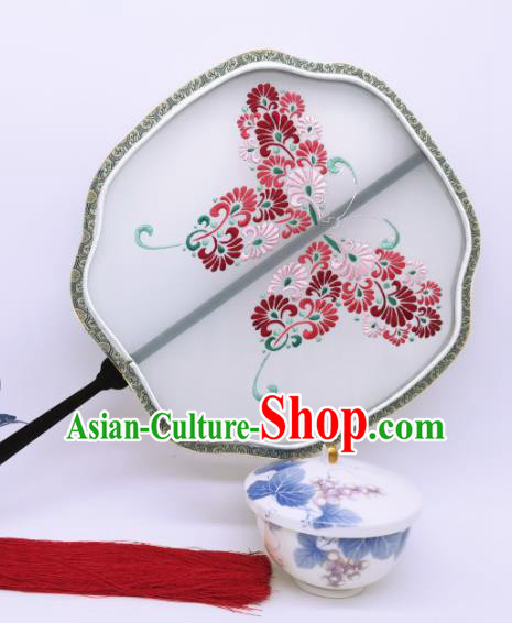 China Suzhou Embroidery Palace Fan Handmade Silk Fan Traditional Cheongsam Dance Fans