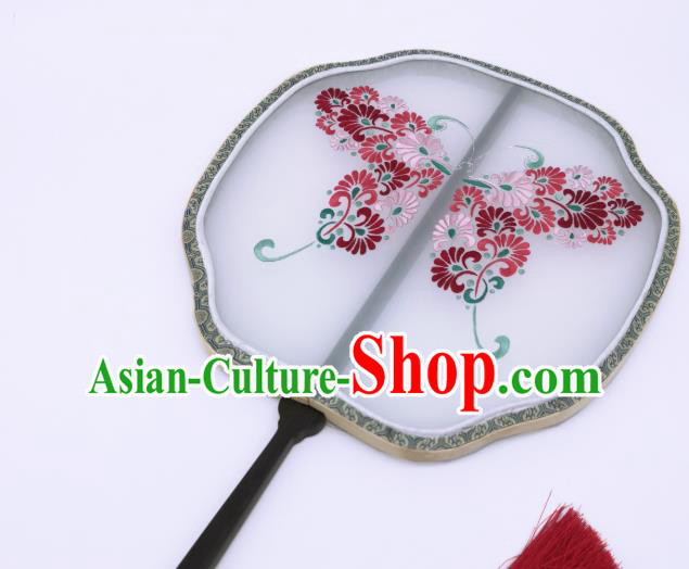 China Suzhou Embroidery Palace Fan Handmade Silk Fan Traditional Cheongsam Dance Fans