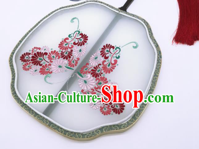 China Suzhou Embroidery Palace Fan Handmade Silk Fan Traditional Cheongsam Dance Fans