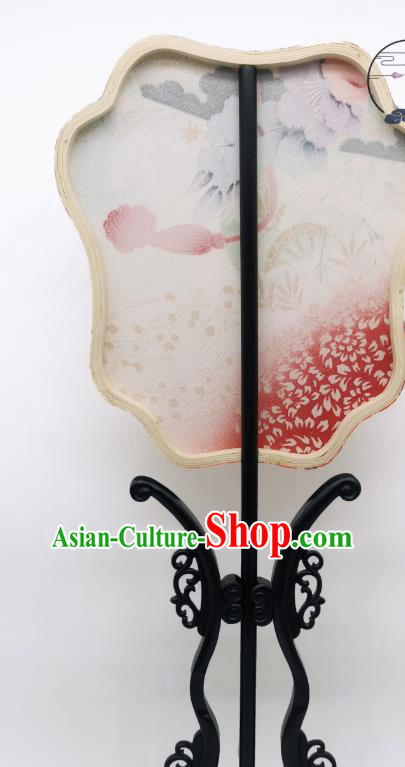 China Hand Painting Peony Palace Fan Traditional Cultural Dance Silk Fan Classical Hanfu Fans