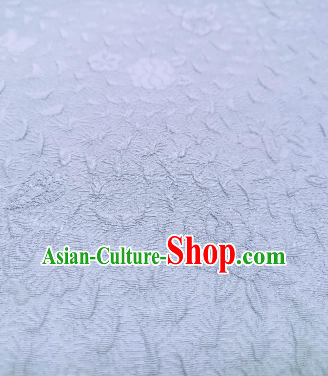 Asian Japanese Jacquard Lilac Silk Fabric Japan Traditional Iromuji Kimono Brocade Material