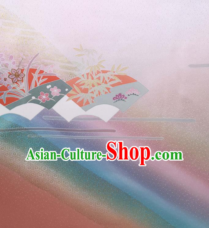 Asian Traditional Japanese Yukata Belt Brocade Tapestry Japan Classical Tsukesage Kimono Pink Silk Fabric