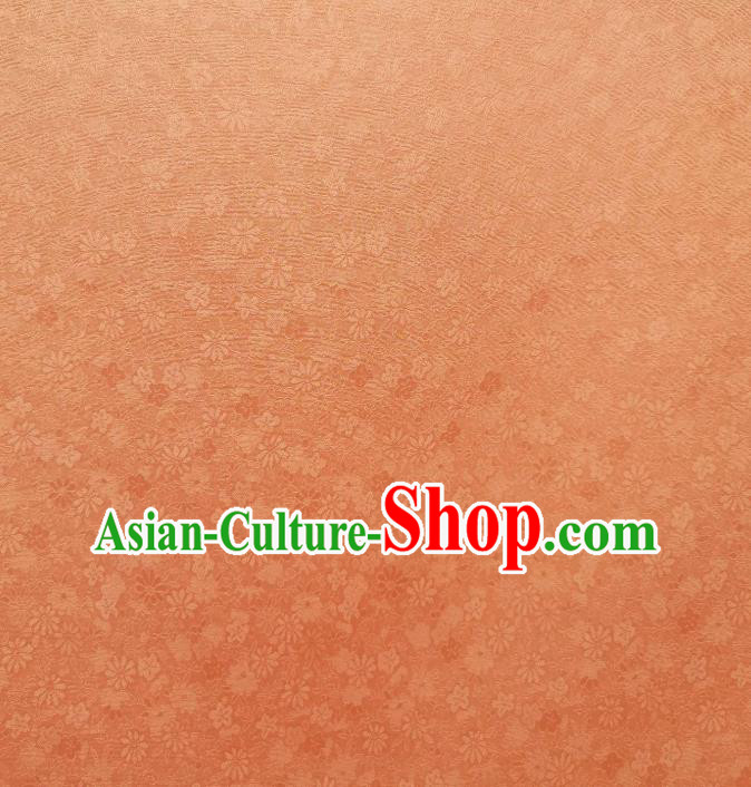 Asian Japan Brocade Classical Iromuji Kimono Orange Silk Fabric Traditional Japanese Damask Tapestry