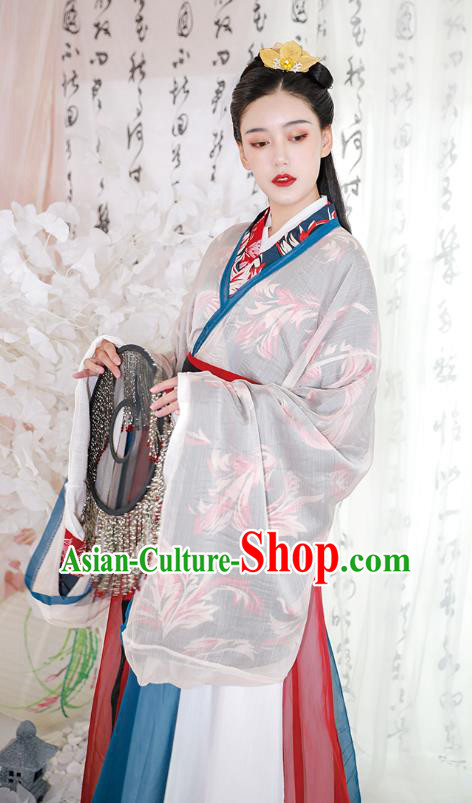 Traditional China Jin Dynasty Palace Lady Costumes Ancient Fairy Princess Hanfu Dress Clothing Full Set