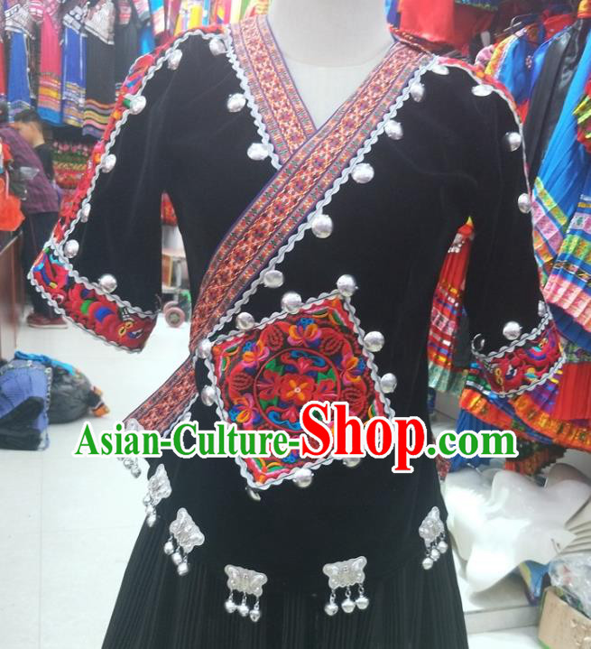 Chinese Hmong Ethnic Folk Dance Costumes Traditional Guizhou Miao National Minority Stage Show Clothing