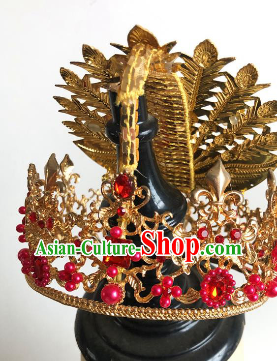 China Traditional Wedding Bride Hair Accessories Handmade Peking Opera Diva Golden Phoenix Hairpin