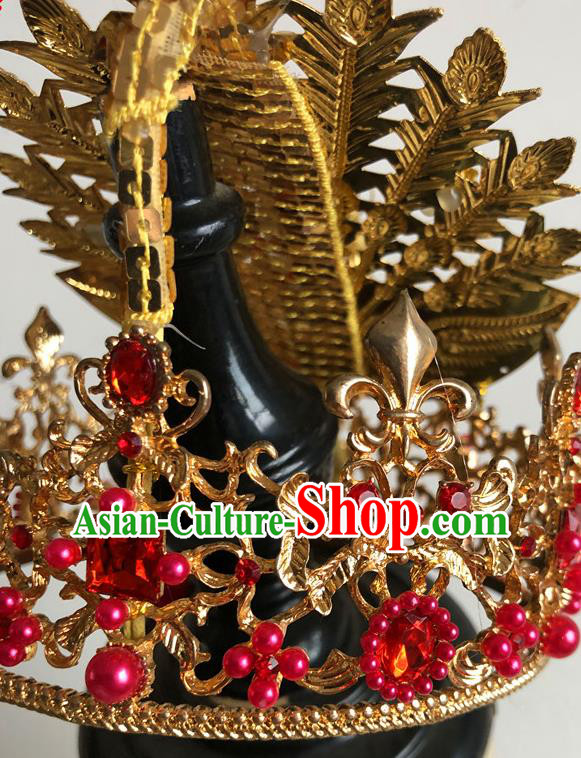 China Traditional Wedding Bride Hair Accessories Handmade Peking Opera Diva Golden Phoenix Hairpin