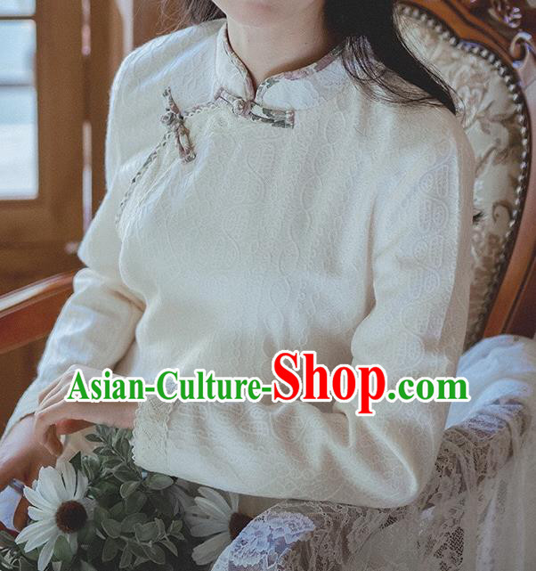 Chinese Traditional White Lace Cheongsam Clothing National Modern Dance Qipao Dress