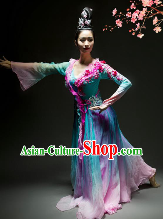 China Woman Solo Dance Umbrella Dance Dress Classical Dance Stage Performance Clothing