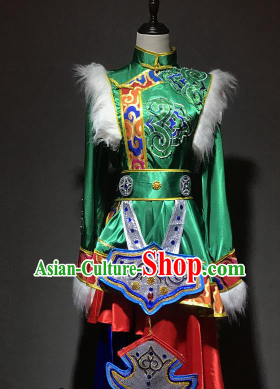 Chinese Zang Nationality Male Costumes Tibetan Ethnic Minority Folk Dance Outfits